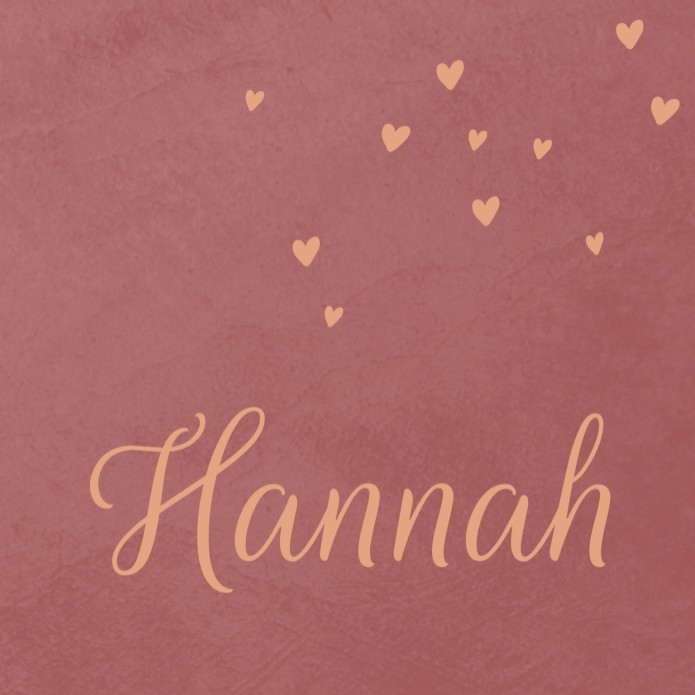 Geboortekaartje meisje roze betonlook Hannah