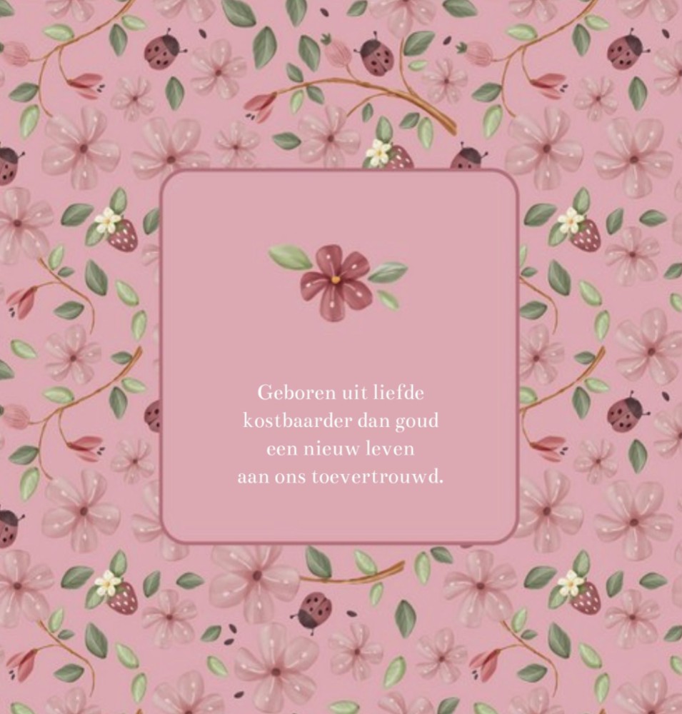 Geboortekaartje meisje Little Dutch bloemen Pixie