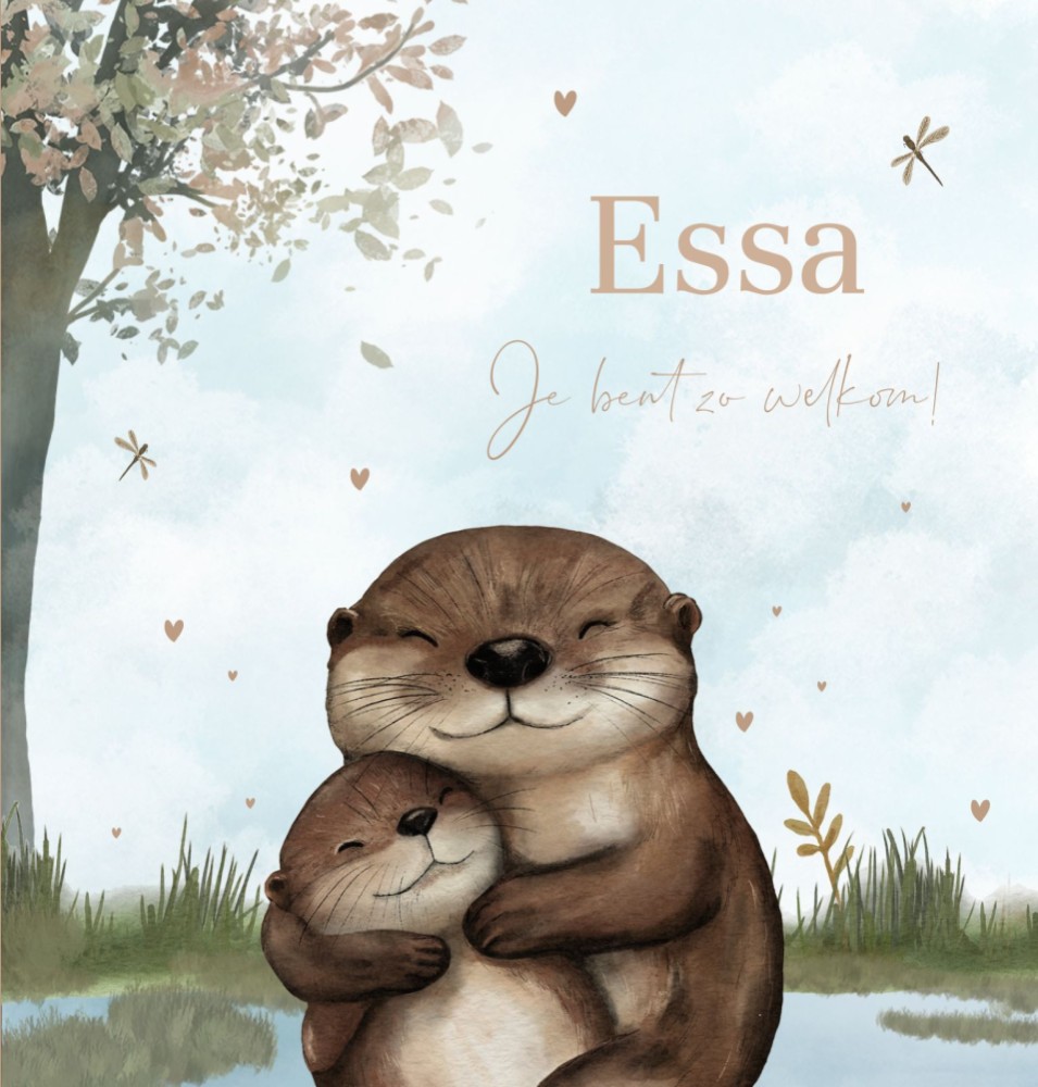 Geboortekaartje meisje otters Essa