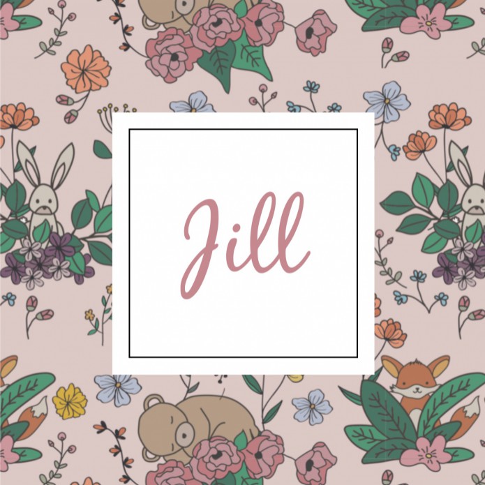 Geboortekaartje stijlvol bloemenpatroon roze Jill