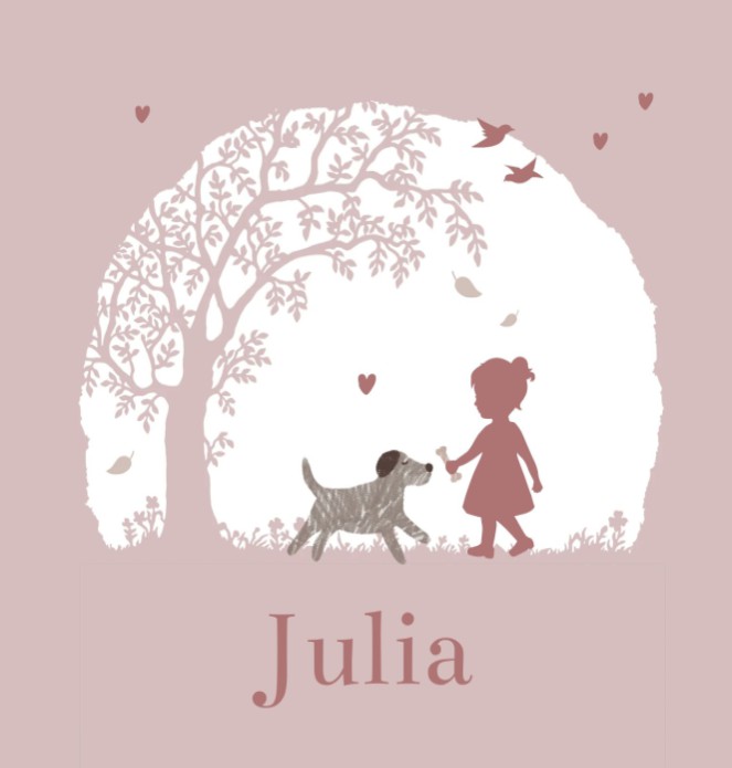 Geboortekaartje meisje teckel Julia