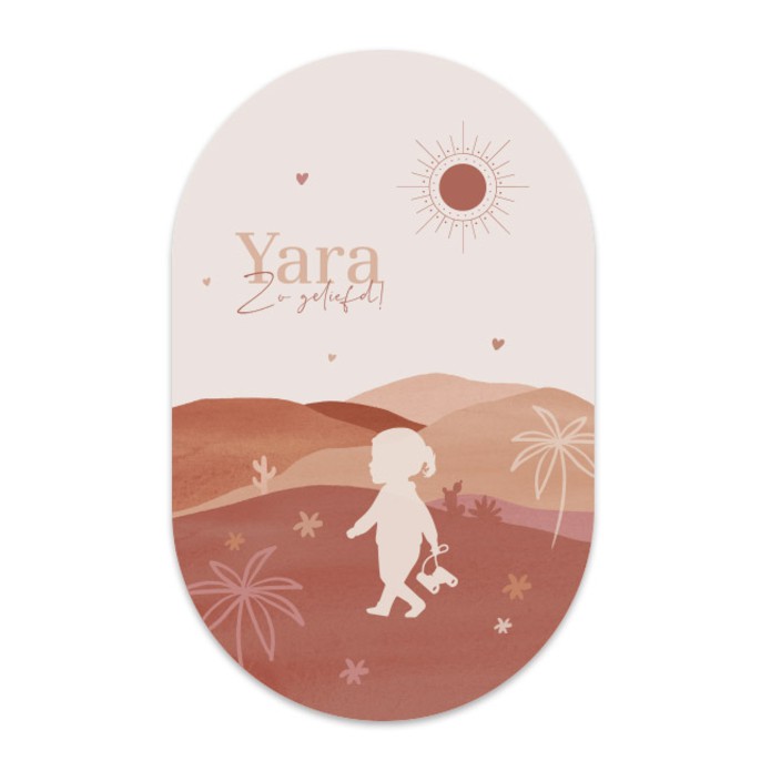 Geboortekaartje meisje landschap ovaal Yara