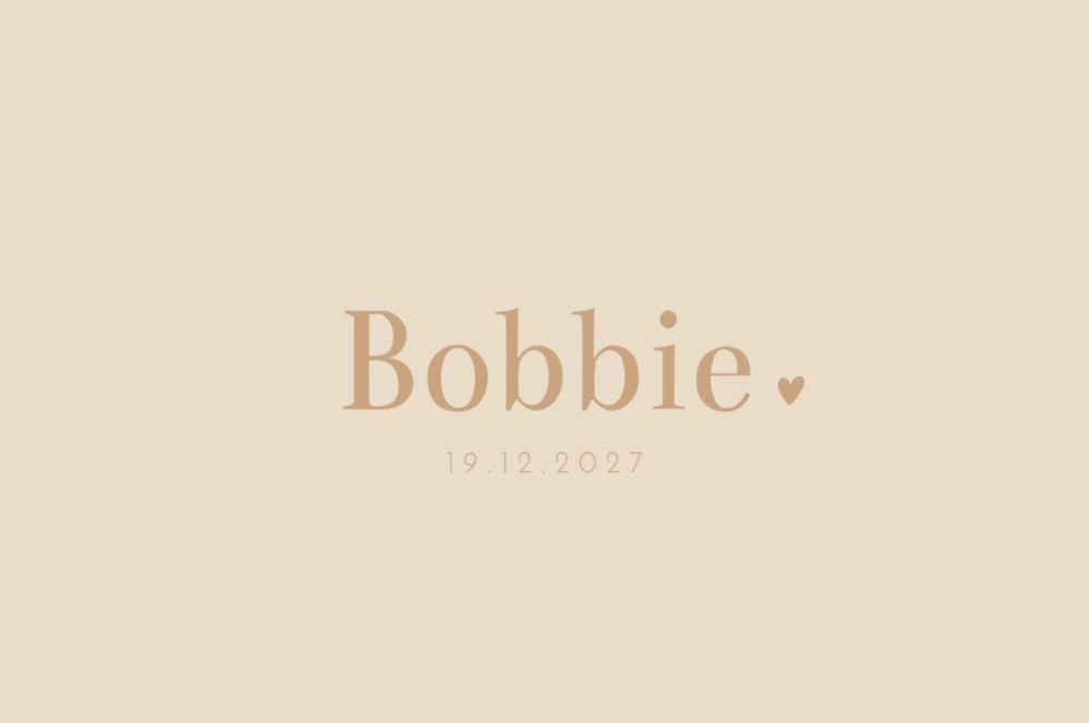 Geboortekaartje neutraal minimalistisch Bobbie