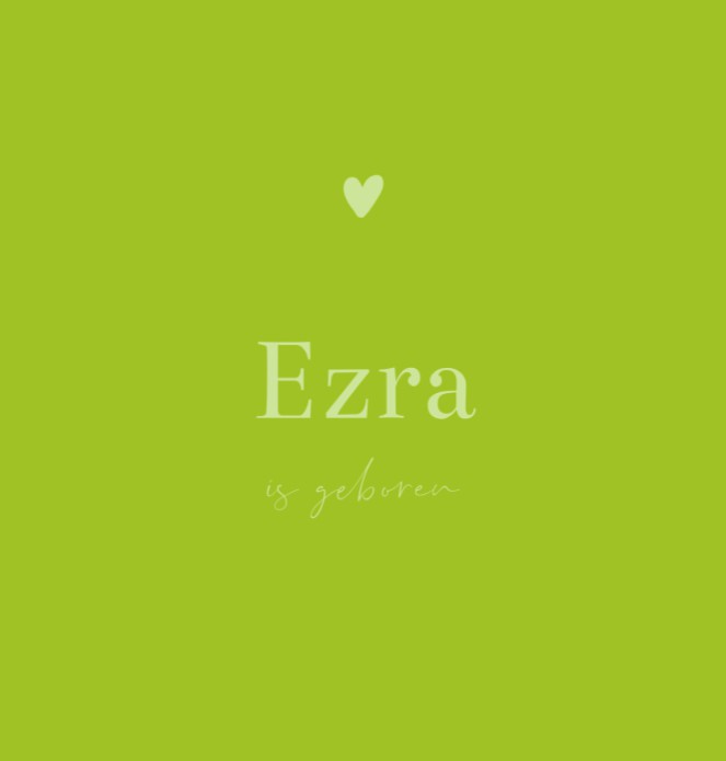 Geboortekaartje neutraal minimalistisch Ezra