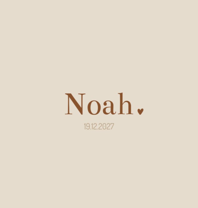 Geboortekaartje neutraal minimalistisch Noah