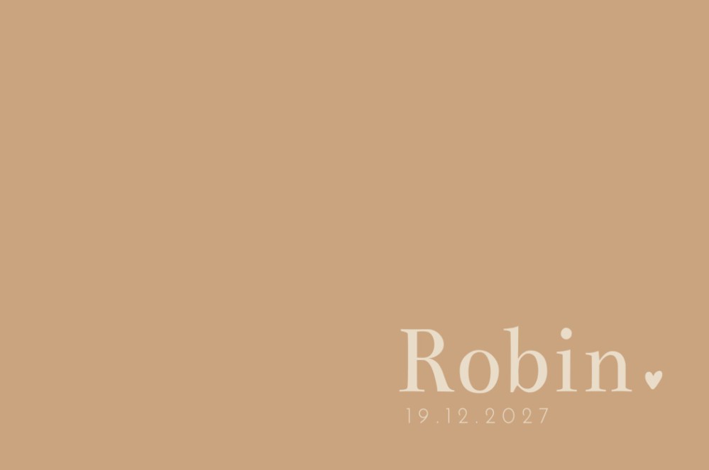 Geboortekaartje neutraal minimalistisch Robin