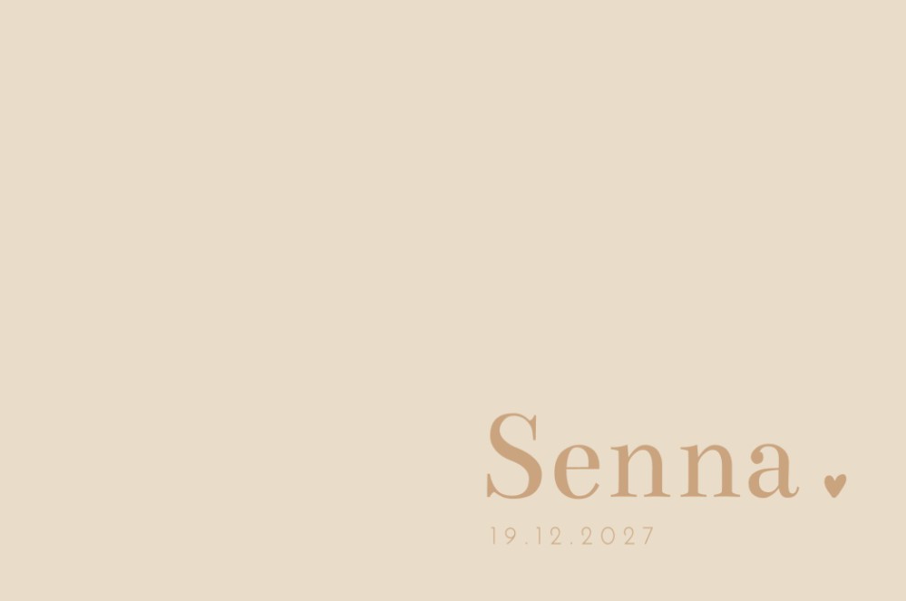 Geboortekaartje neutraal minimalistisch Senna