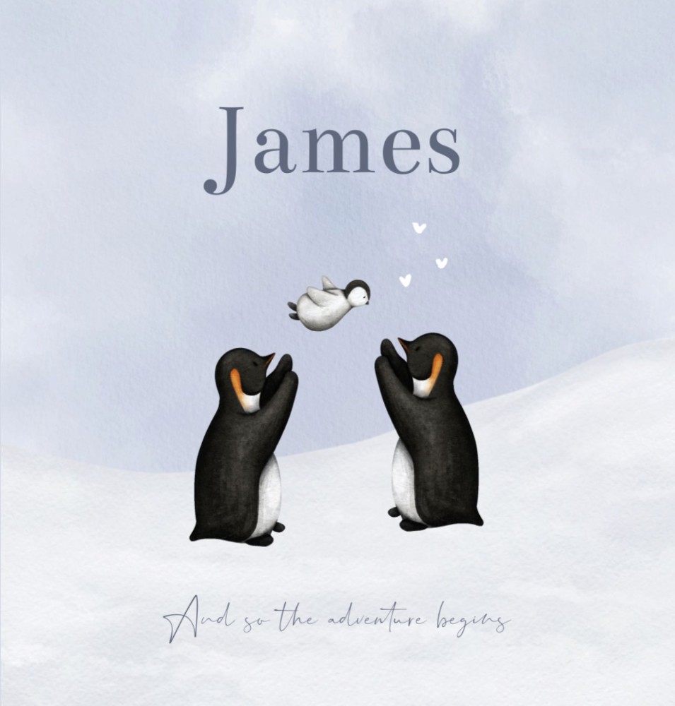 Geboortekaartje jongen pinguïn James
