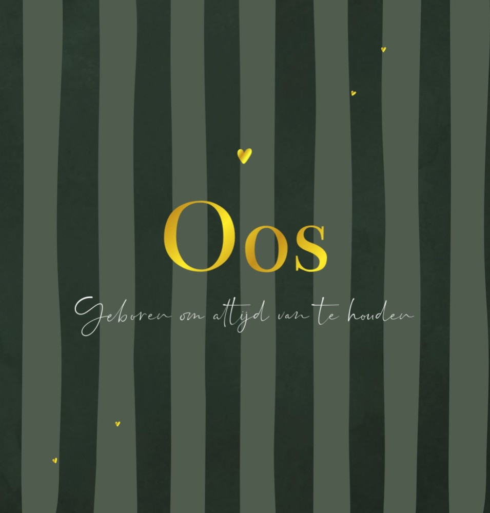 Geboortekaartje jongen gestreept groen Oos