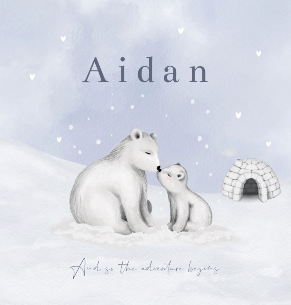 Geboortekaartje jongen winter ijsberen Aidan