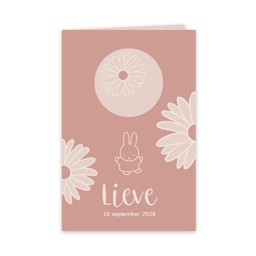 Geboortekaartje meisje nijntje bloemen Lieve