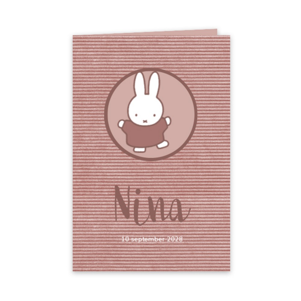 Geboortekaartje meisje nijntje ribstof Nina