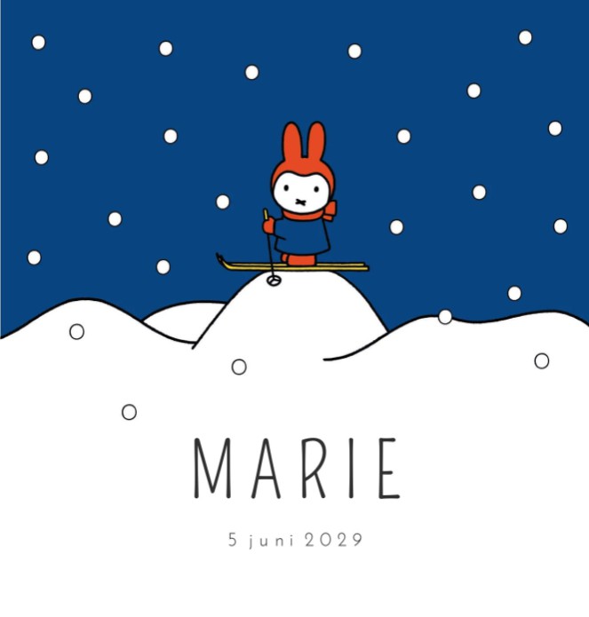 Geboortekaartje nijntje winter Marie