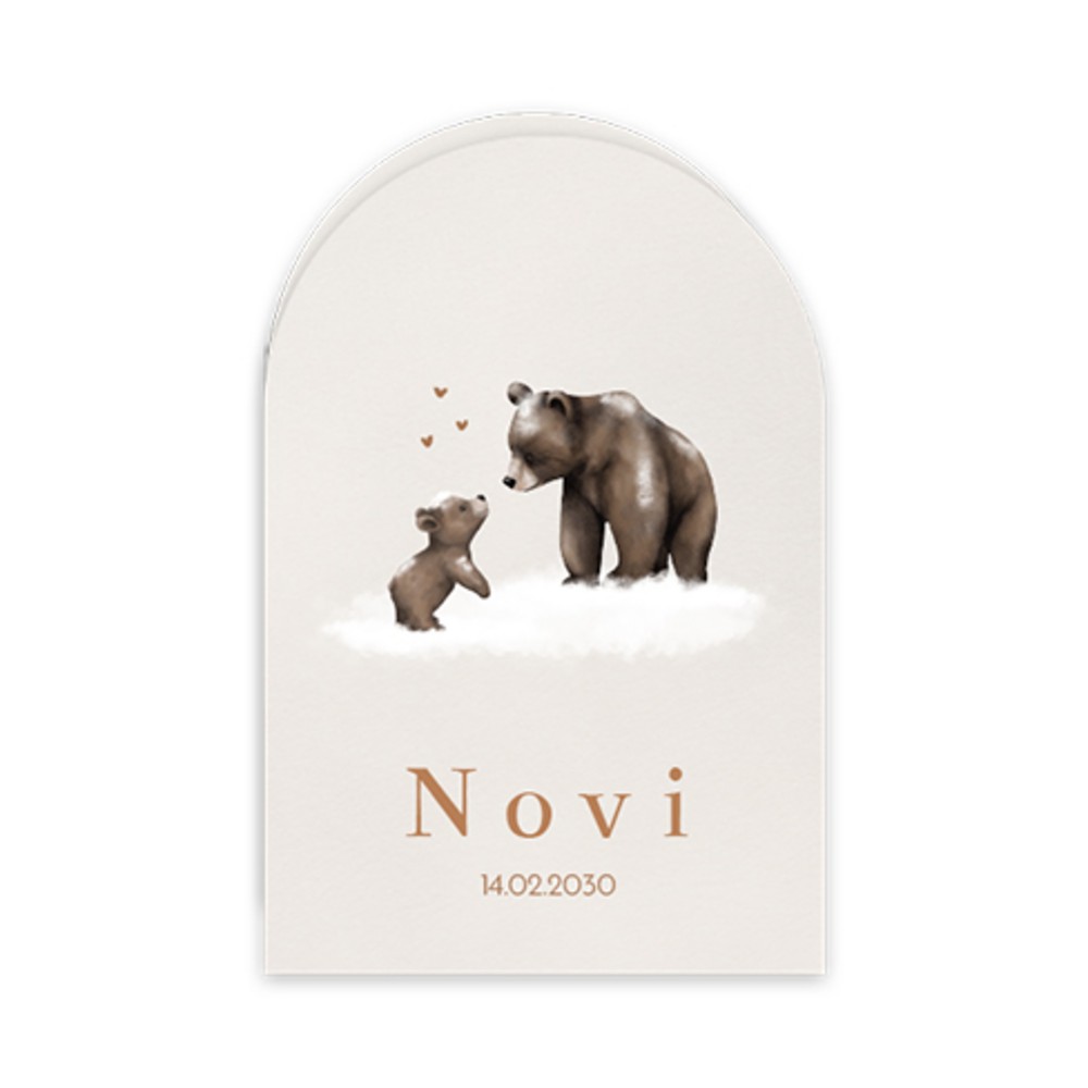 Geboortekaartje neutraal winter beren Novi