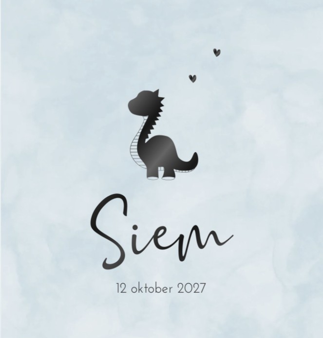 Geboortekaartje jongen Prénatal dino Siem