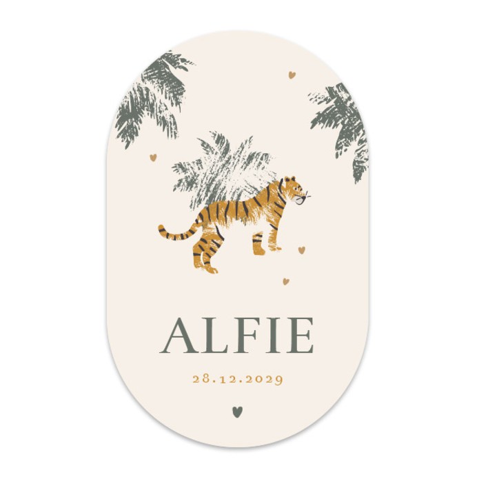 Geboortekaartje jongen tijger Alfie