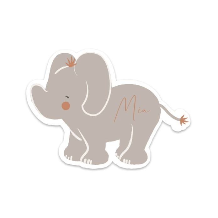 Geboortekaartje meisje uitsnede olifant Mia