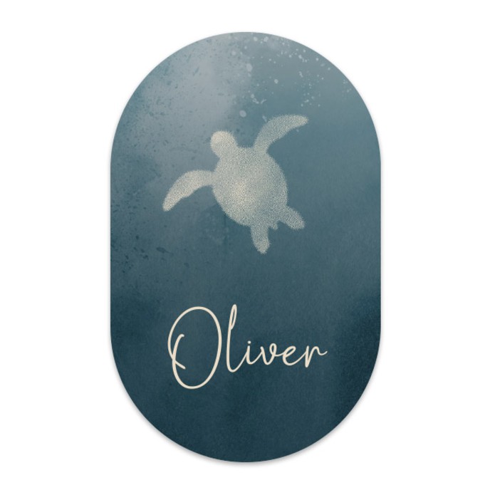 Geboortekaartje jongen schildpad ovaal Oliver