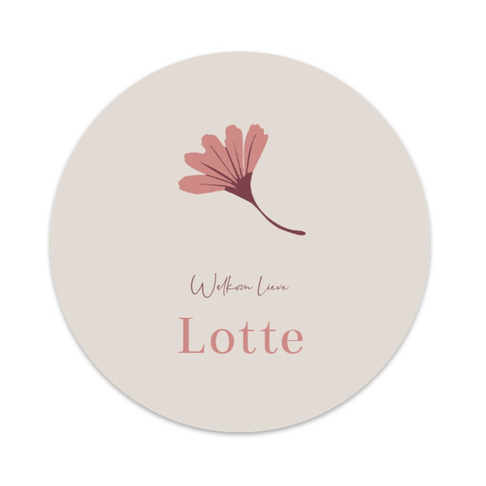 Geboortekaartje Prénatal meisje bloem Lotte