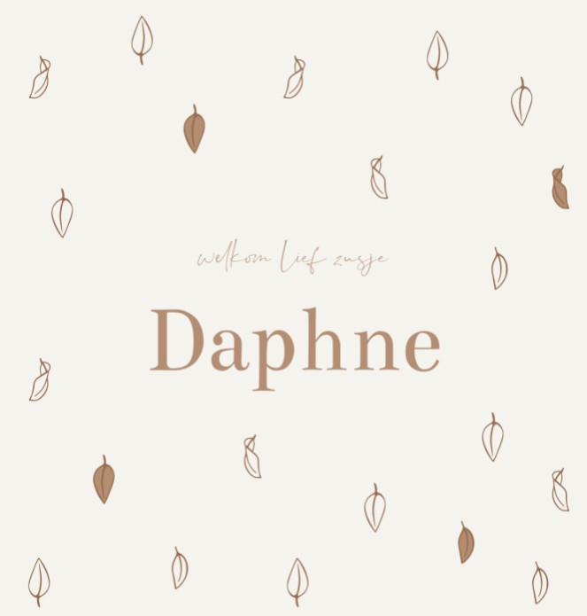 Geboortekaartje neutraal blaadjes Daphne