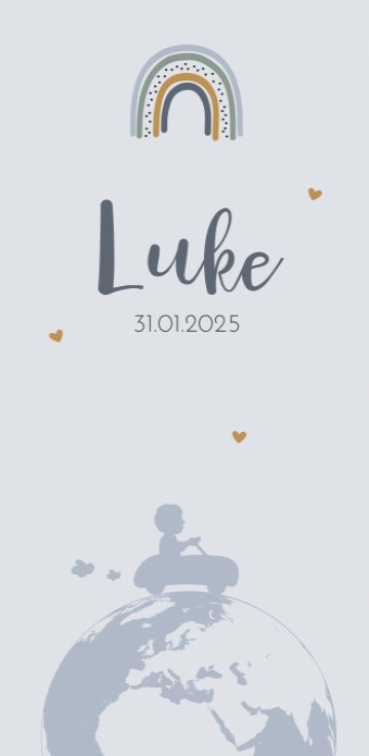 Geboortekaartje regenboog Luke