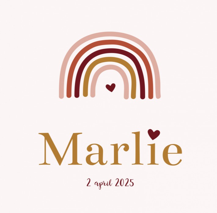Geboortekaartje Regenboog Marlie
