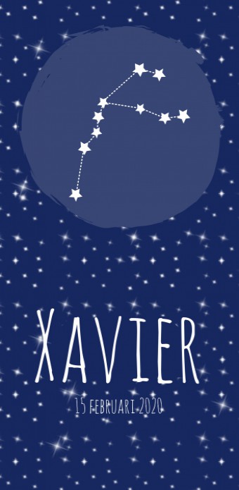 Geboortekaartje sterrenbeeld waterman Xavier