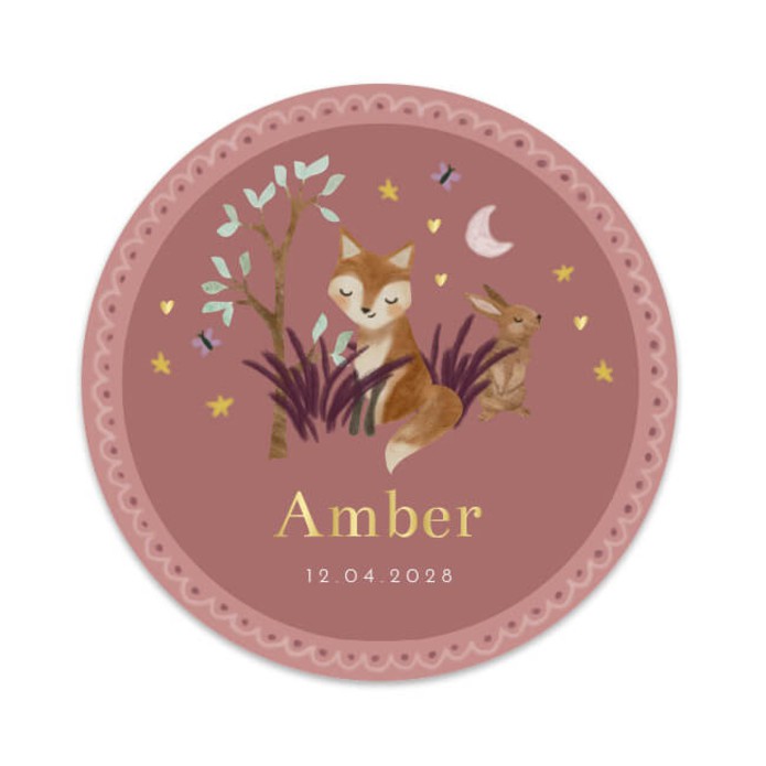 Geboortekaartje meisje folklore goudfolie Amber