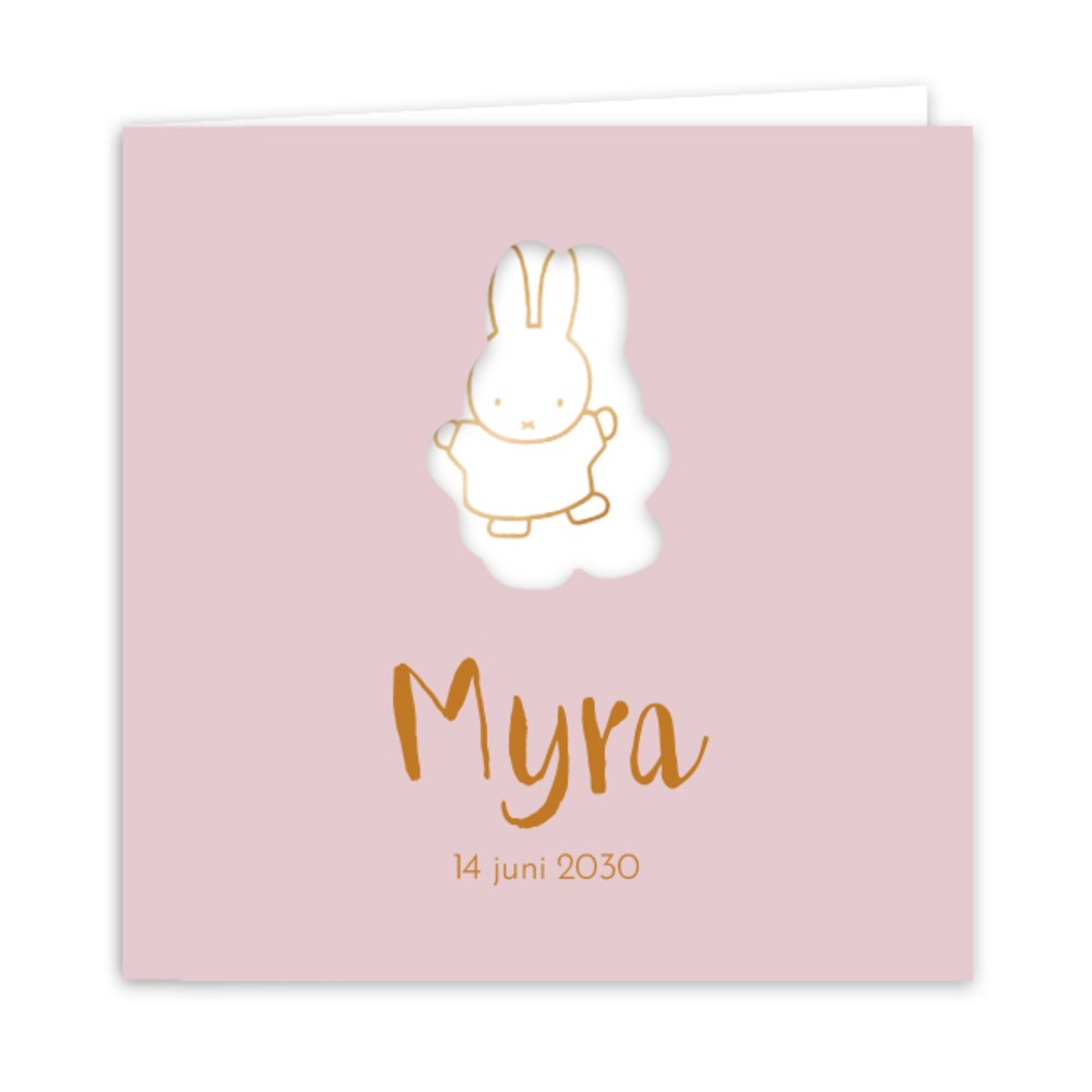 Geboortekaartje meisje nijntje doorkijk Myra