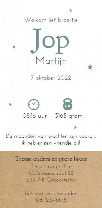 kaart achterzijde