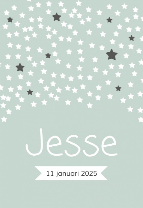 Geboortekaartje Sterren groen Jesse