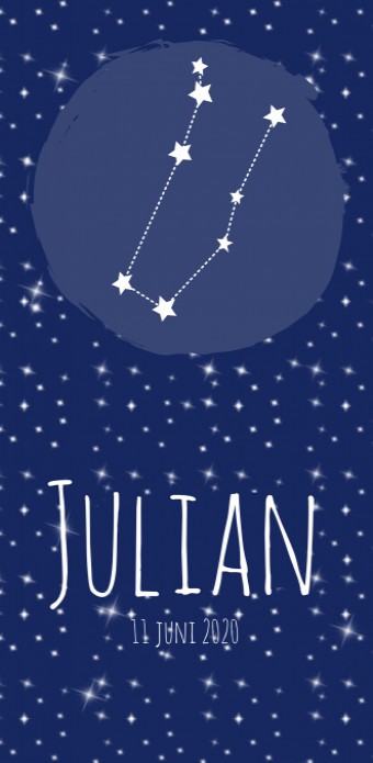 Geboortekaartje sterrenbeeld tweelingen Julian