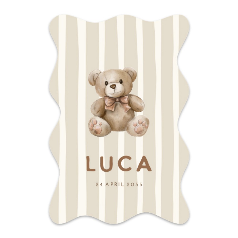 Voorkant van geboortekaartje Luca