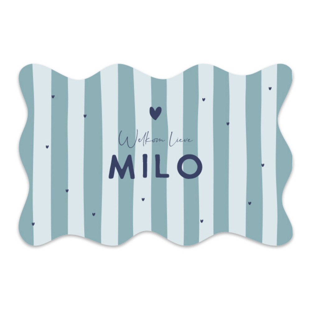 Voorkant van geboortekaartje Milo