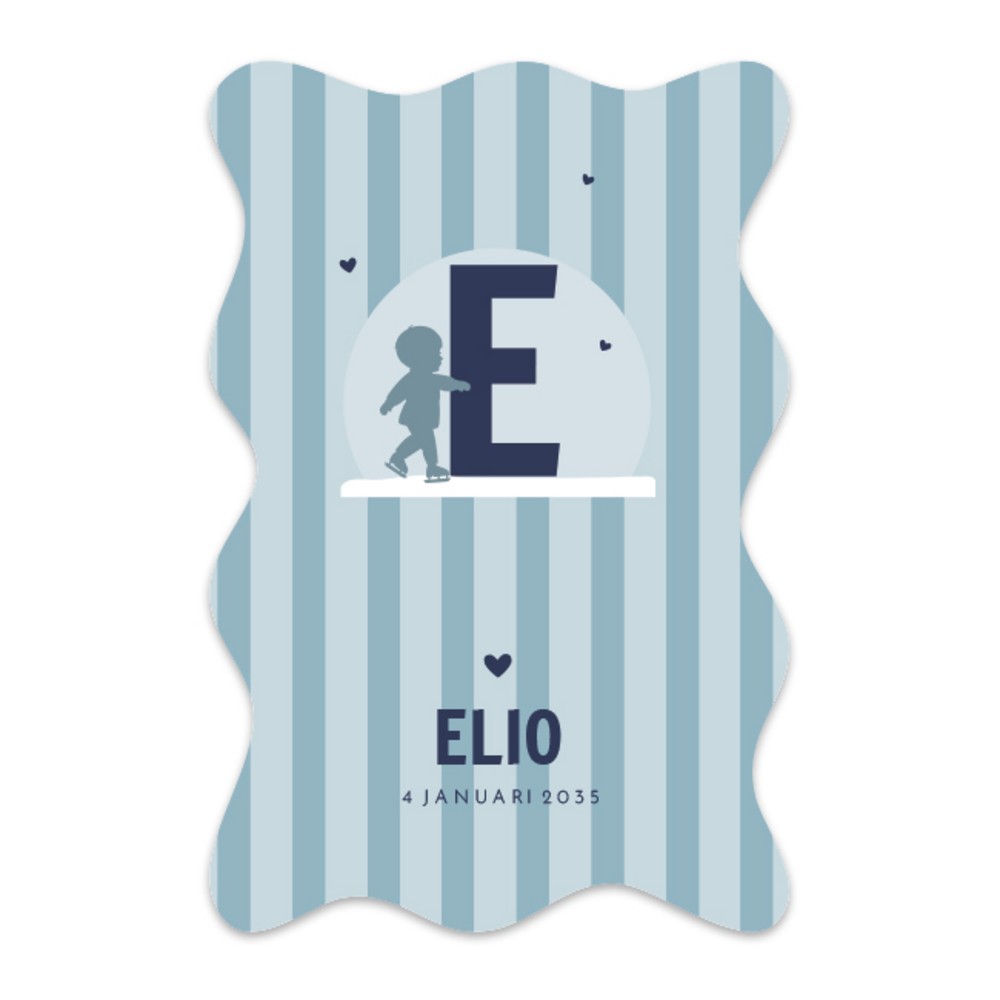 Voorkant van geboortekaartje Elio