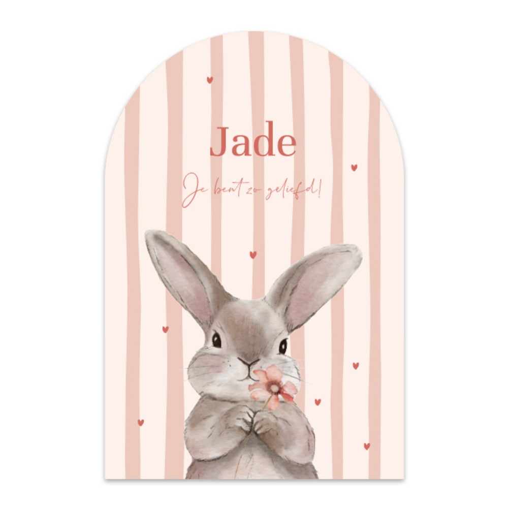 Voorkant van geboortekaartje Jade