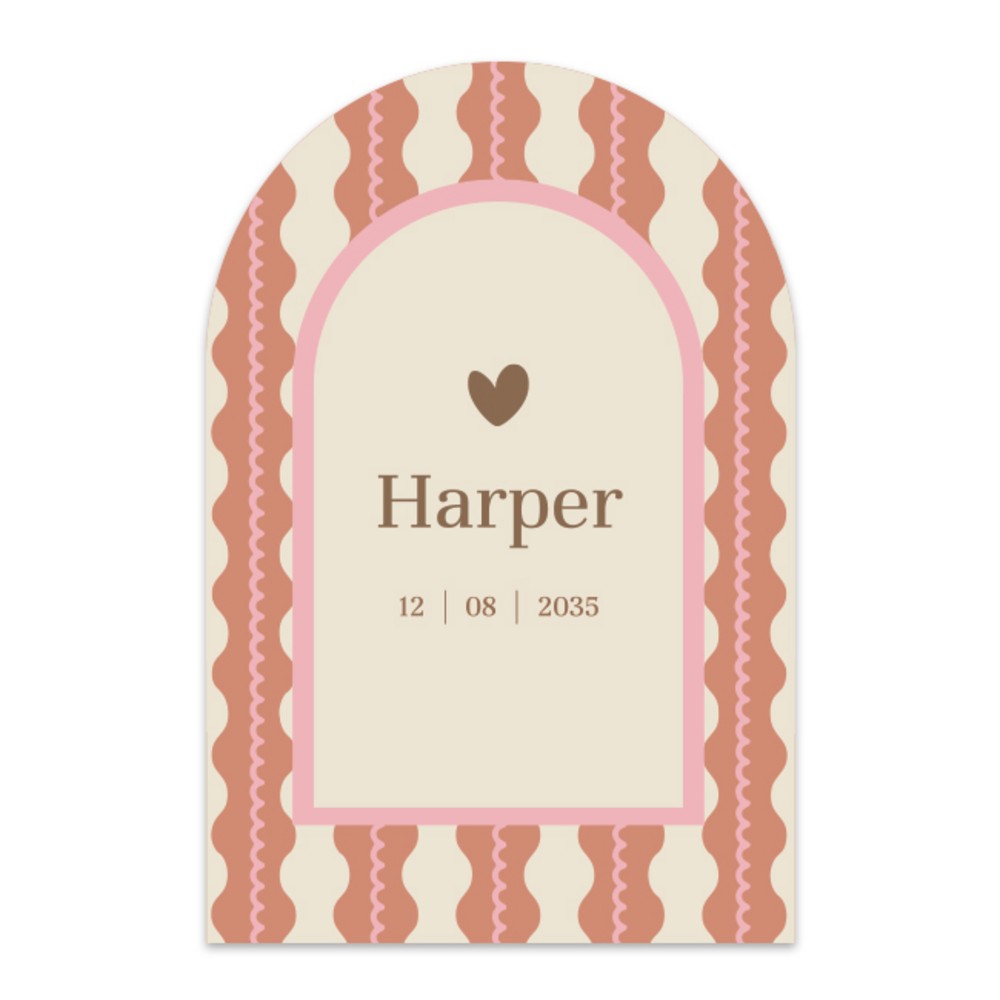 Voorkant van geboortekaartje Harper