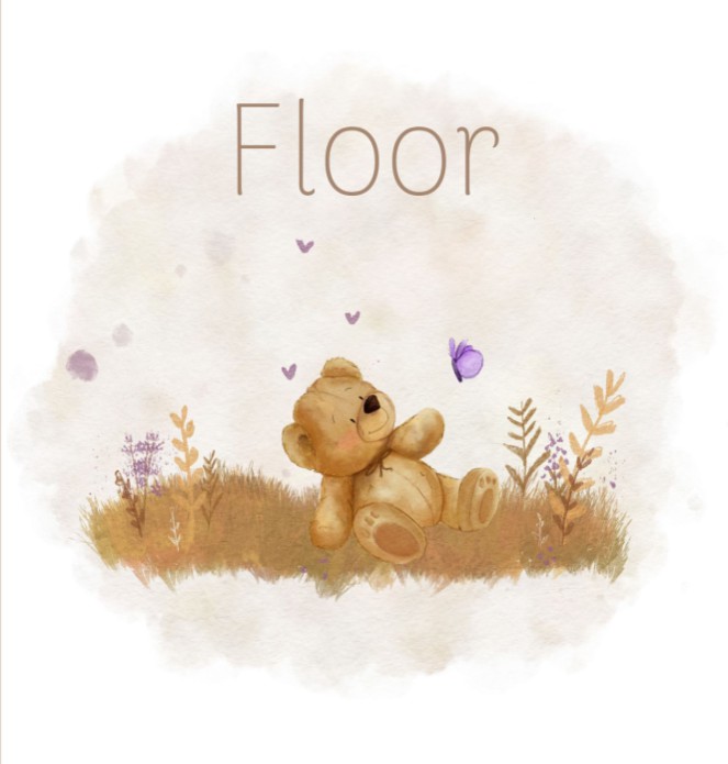 Geboortekaartje meisje teddybeer Floor