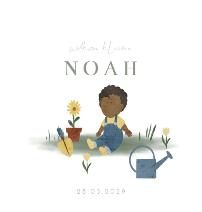 Geboortekaartje jongen tuin Noah