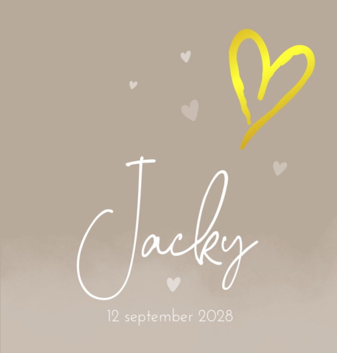 Geboortekaartje unisex watercolor beige Jacky