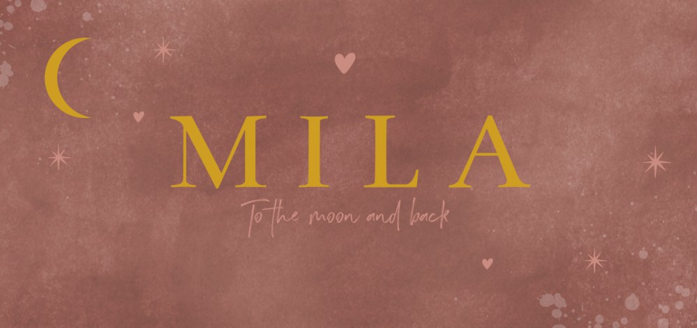 Geboortekaartje meisje velvetlook donker roze met goud Mila