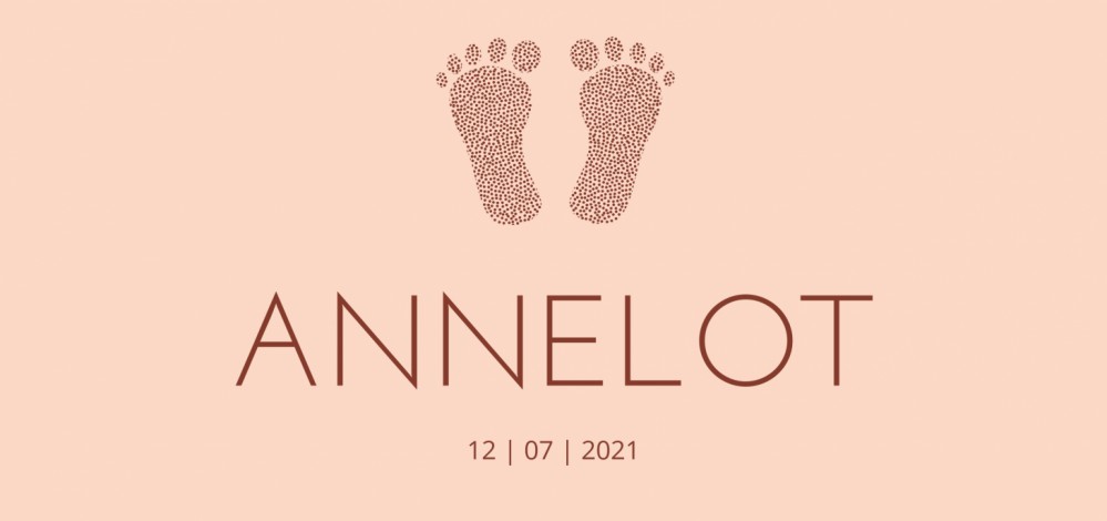 Geboortekaartje Voetjes Annelot voor