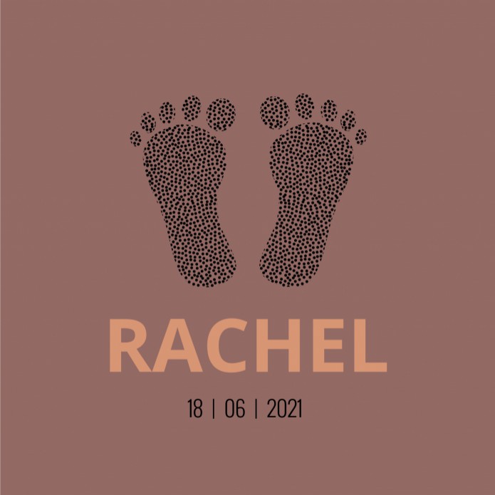 Geboortekaartje Voetjes Rachel voor