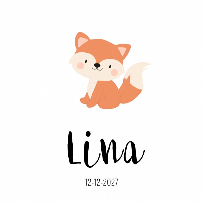 Geboortekaartje lieve vos Lina