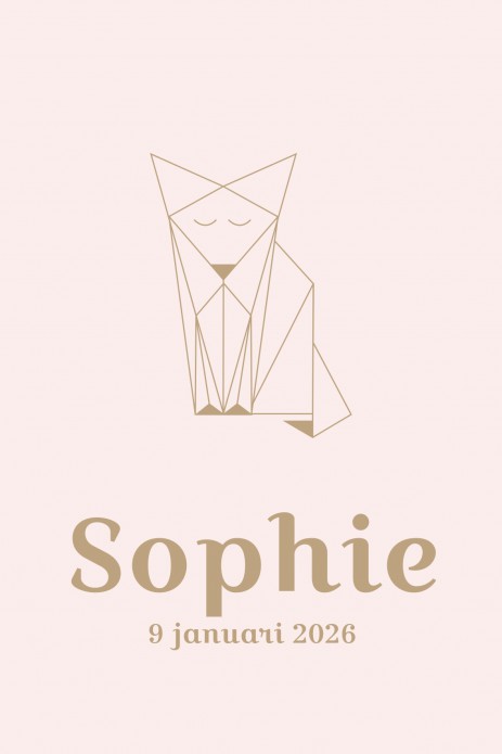 Geboortekaartje vosje geometrisch roze Sophie