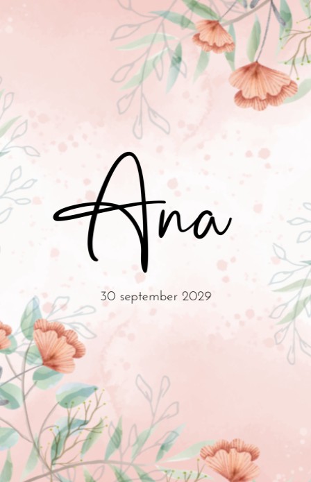 Geboortekaartje meisje watercolor bloemen Ana