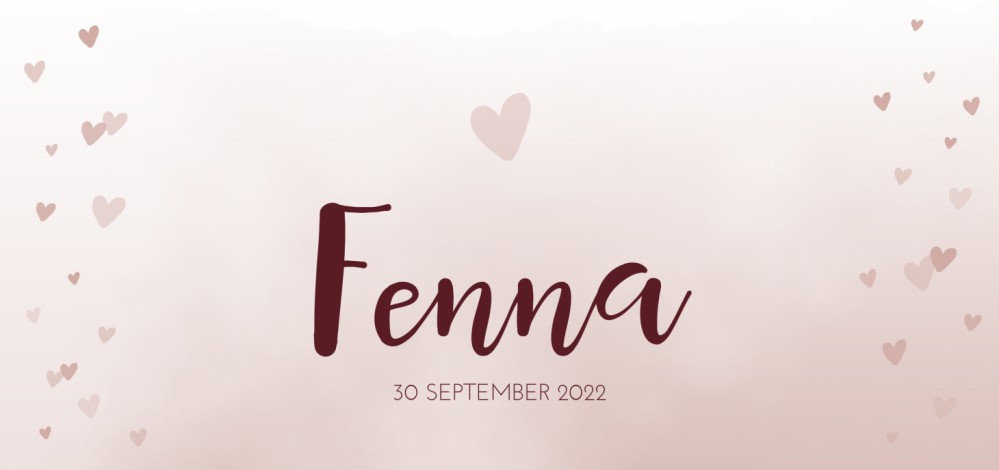 Geboortekaartje meisje watercolour Fenna