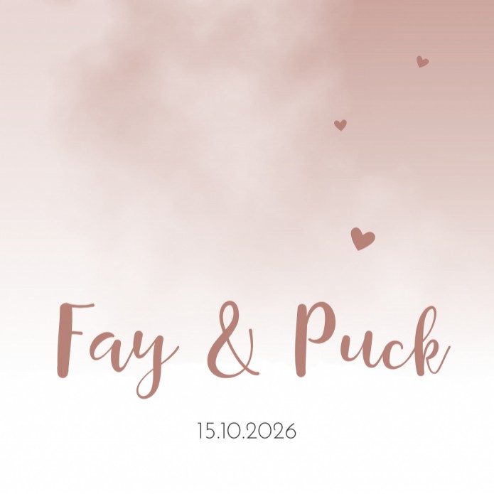 Geboortekaartje roze watercolour Fay & Puck