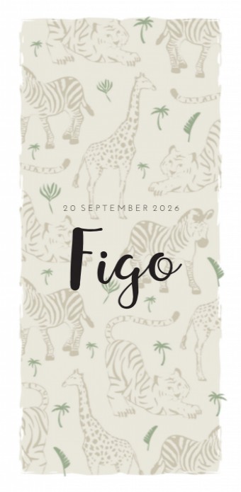 Geboortekaartje wilde dieren Figo
