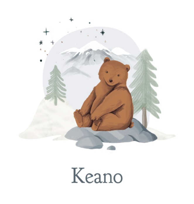 Geboortekaartje jongen beer Keano